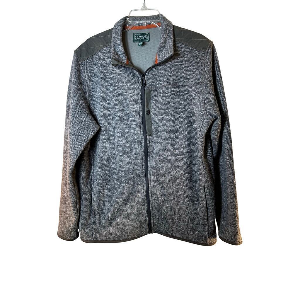G.H. BASS & CO Men’s Explorer Full Zip Houndstooth Jacket / Size: Large